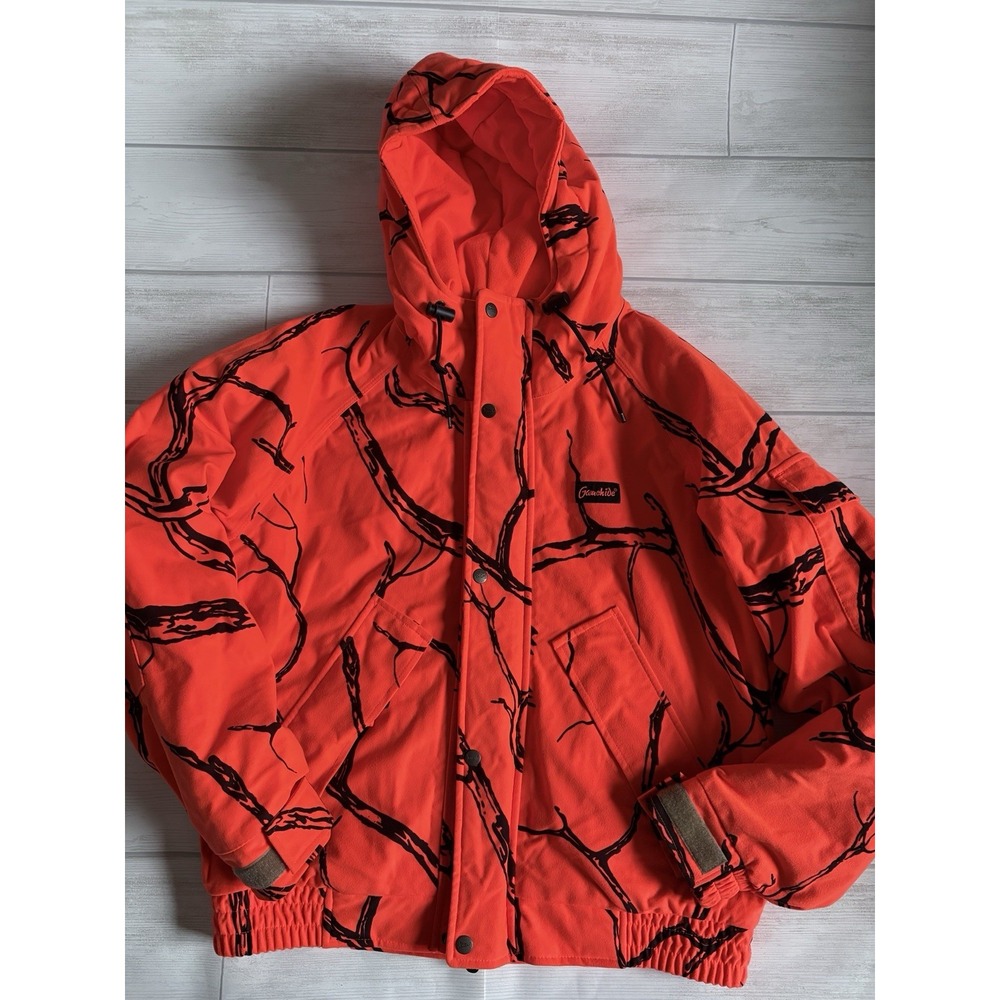 Gamehide Hush-Hide Blaze Orange Camo Hunting Jacket Mens Medium Insulated